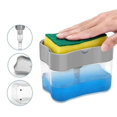 #10 Dispensador Para Detergente Sabão 2x1 Detergente Porta Bucha Esponja