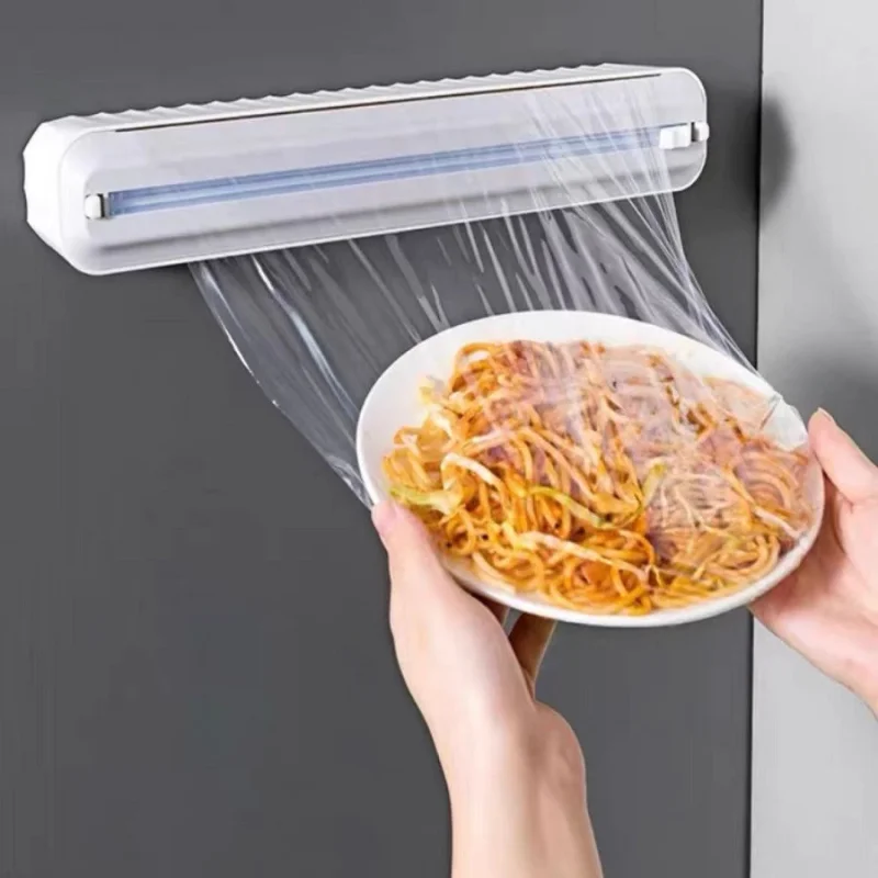 #16 Cortador De Papel Filme Alumínio Dispenser Plástico Manteiga Embalador Para Cozinha Com Basa Magnética